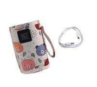 Bear Plan Milk Powder Container Warmer USB Rechargeable 3 Heat Levels Transportable Feeding Addition with Consumable Fabric USB Infant Bottle Warmer