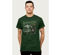 Bear Playing Banjo T-Shirt US National Parks Bottle Green XXL