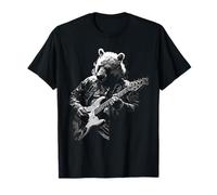Bear Playing Bass Guitar for Men Animal Playing Guitar T-Shirt