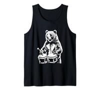 Bear Playing Bongos Music Animal Rhythm Fun Tank Top