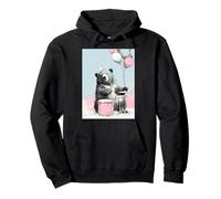 Bear Playing Drums for Birthday Party Teens Boys Kids Pullover Hoodie