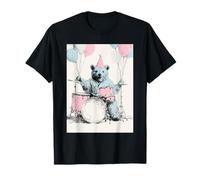 Bear Playing Drums for Birthday Party Teens Boys Kids T-Shirt