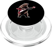 Bear playing flying v guitar lovers funny guitarist music PopSockets PopGrip for MagSafe