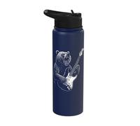 Bear Playing Guitar Stainless Steel Insulated Water Bottle