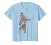 Bear Plays Electric Guitar and Roars at The Same time T-Shirt, Youth, Baby Blue, 3T