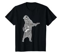 Bear Plays Electric Guitar and Roars at The Same time T-Shirt, Youth, Black, 2T