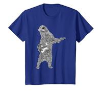 Bear Plays Electric Guitar and Roars at The Same time T-Shirt, Youth, Royal Blue, X-Small