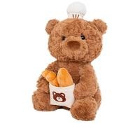 Bear Plush Animal - Plush Pastry Hat Design, Soft and Cuddly Texture, Extravagant Bakery Pattern, Hugging Companion to Sleep, Fascinate