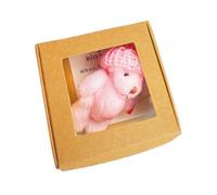 Bear Plush - Handmade Little Plush Bear in Box - Handmade Cute Pet Buddy with Inspirational Card Positive Home Decor for Women Men Kids
