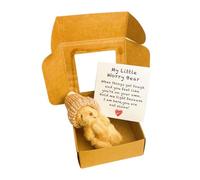 Bear Plush,Handmade Little Plush Bear in Box - Positive Soft Pet Buddy Cute Positive Home Decor with Inspirational Card for Bedside Desk Car