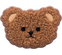 Bear Plush Iron On Patches, Cute Bear Cartoon Clothes Appliques Creative Animal Badges, Soft Sewing Appliques DIY Sewing