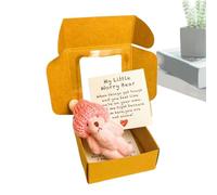 Bear Plush - Small Stuffed Bear with Inspirational Card,Soft Positive Home Decor with Inspirational Card Handmade Pet Buddy for Women Boys Girls