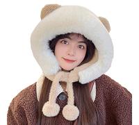 Bear Plush Soft Hat With Ear Flap Party Hat Stuffed Animal Dress Up Costume Cozy Fleece Winter For Kids Teens Bear Ears Adult Toddler Baby Kids Toddler