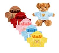 Bear Plush With Clothes | Small Plush Bear Clothes | Cute Stuffed Bear Decor With 5 Clothes | Bear Clothes Tee Bear Hoodie | Build A Bear Clothes | Bear Stuff Animal Plush Doll For Kids