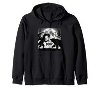 Bear Poke The Serpent Dragon in Full Moon the woods Zip Hoodie