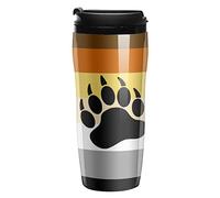 Bear Pride Flag Stripe Travel Coffee Mug With Lid Insulated Tumbler Double Wall Plastic Cup For Office Outdoor Camping