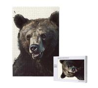 Bear prin Printed Jigsaw Puzzle with Storage Box, Wooden Puzzle for Adults and Kids, 1000 Pieces Family Fun Decorative Game