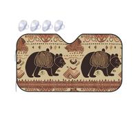 Bear Print Car Windshield Sun Shade for Car Truck SUVs, Aluminum Foil Auto Front Window Sun Visor Sun Heat Protection Sunshade with 2 holes, M