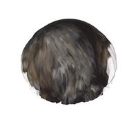 Bear Print Shower Cap for Women Men, Reusable Double-Layer Fabric Bathing Cap Girls Hair Caps