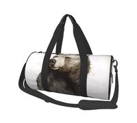 Bear Printed Canvas Travel Duffel Bag - Gym Sports Bag with Large Capacity for Weekend Business Travel