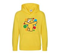 Bear Pudsey Hoodie, Bear Pudsey Hood, Children Need Hoodie, Spotty Day Hood, Together We Can School Event Unisex Top(XL, Yellow)