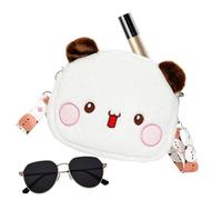 Bear Purse Girls Shoulder - Adorable Cartoon Animal Sling Bag, Plush Shoulder Purse for Kids with Messenger Strap, Cute Birthday Gift for Holiday, and Daily Use. 7.87x6.1x1.57 Inches