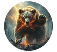 Bear Puzzle 1000 Piece Jigsaw Animals Das Tier Wild Animals Beast Round Jigsaws Adults Kids Puzzles Fun Creativity & Gift Giving Perfect for Relaxation Adult Whimsical Challenges 1 (67.5x67.5cm)