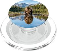 Bear Reflection Mountain Lake Wilderness Landscape PopSockets PopGrip for MagSafe