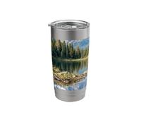 Bear Reflection Mountain Lake Wilderness Landscape Stainless Steel Insulated Tumbler