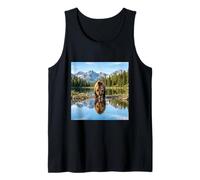 Bear Reflection Mountain Lake Wilderness Landscape Tank Top