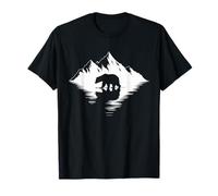 Bear Reflection Mountain Wildlife Wilderness Nature Lover T-Shirt