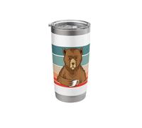 Bear Relaxed Coffee Serene Calm Charming Peaceful Animal Stainless Steel Insulated Tumbler