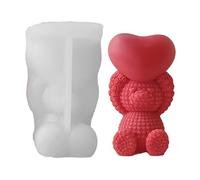 Bear Resin Mold | Bear with Heart Statue Resin Making Mold | Flower Bear Soap Epoxy Resin Silicone for Making Valentines Day Home Decorations Birthday