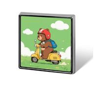 Bear Riding Motorcycles Brooch Pins Aluminum Alloy Lapel Pins for Men Women Badge Button Decorative Jewelry Charms for Hats Bags Backpacks Suits Shirts Scarves Clothing Accessories Gift