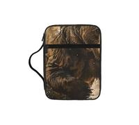 Bear Running Print Soft Bible Storage Bag Scripture Holder Waterproof for Worship Travel Devotional