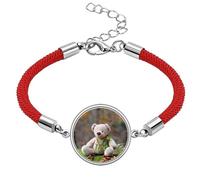 Bear ry Science Nature Lucky Red String Bracelet Rope Bracelet Handmade
