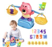Bear Scale Toy, Funny 12 Ducks Number Learning Toys, Educational Number Counting Toy for Kindergarten, Balance Scale for Kids Preschoolers