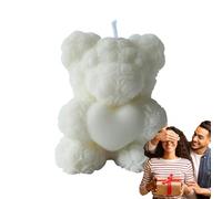 Bear Shape Candle Mold, Bear Silicone Mold, Love Bear Soap Silicone Molds, Bear Shape Silicone Candle Casting Mold for Candle Making Aromatherapy Wax Home Decoration (White)