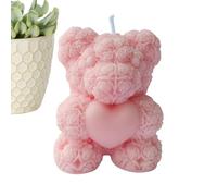 Bear Shape Candle Mold, Bear Silicone Mold, Love Bear Soap Silicone Molds, Bear Shape Silicone Candle Casting Mold for Candle Making Aromatherapy Wax Home Decoration(Pink)