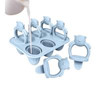 Bear Shape Ice Cream Mold Reusable Six Cavity Ice Cream Maker Teething Maker for Breast Milk, Fruit Puree, Cottage Cheese, Yogurt, Beginners and Parents