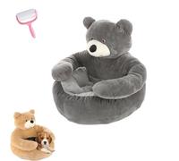 Bear Shaped Dog Bed with Raised Arms,Cute Soft Bear Plush Cuddler Cat & Dog Snuggle Nest,Washable Pet Sofa with Anti-Slip Bottom for Cat and Small Dogs (Grey, 21.6in)