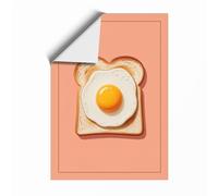 Bear Shaped Egg Toast Modern Unframed Wall Art Print A4 (29.7×21cm), Wall Decor for Living Room, Bedroom, Office & Home, Art Gift