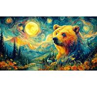 Bear-shaped-mountain-landscape-under-full-moon 1000 Piece Jigsaw Puzzle Fun Present & Activity for Home Educational Game Decompression Great Gift Idea for Wall Decoration and Gifts 38x52/1000pcs