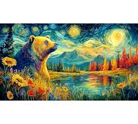 Bear-shaped-mountain-landscape-under-full-moon 1000 Pieces Challenging Puzzles Recycled Paper Jigsaw Puzzle for Adults Wall Decoration and Gifts Educational Game Decompression 38x52/1000pcs