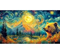 Bear-shaped-mountain-landscape-under-full-moon Adult Jigsaws 1000 Piece Puzzle Game Challenging Puzzles for Wall Decoration and Gifts Great Gift Idea Educational Games 70x50/1000pcs