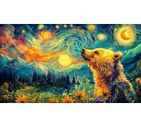 Bear-shaped-mountain-landscape-under-full-moon Puzzle Game 1000 Pieces Educational Game Challenge Recycled Paper Challenging Puzzles for Relaxation, Creativity & Gift Giving 70x50/1000pcs