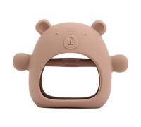Bear Shaped Silicone Teething Toy for Babies - BPA-Free Soft Baby Teether Mitten for Toddlers & Infants - Anti-Drop, Easy-Grip Design - Newborn Essentials, Gift for Boys & Girls - Brown