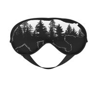 Bear Silhouette Forest Pine Trees Sleep Mask | Eye Sleep Shade Cover Blocks Light For Airplane Travel Nap Meditation