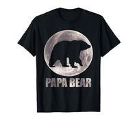 Bear silhouette in front of the ful,l moon, papa, bear fun T-Shirt
