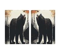 Bear Silhouette Leather Passport Holder Covers Case Minimalist Passport Sleeve Travel Wallet Passport Book Holders for Women Men, style, 20.3x13.8cm